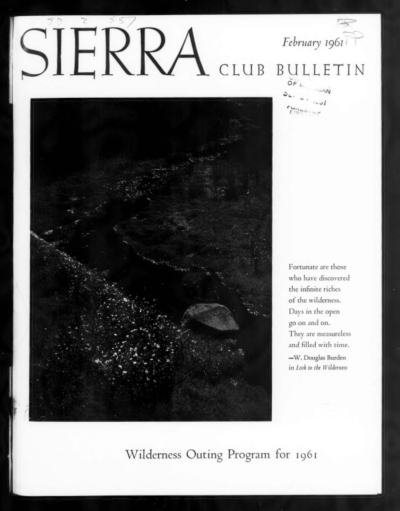 Sierra Club Bulletin 1961 Vol 46 No 2 February thumbnail